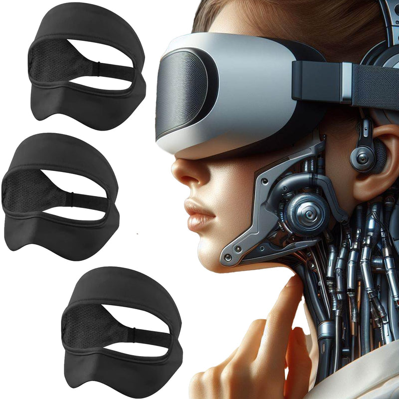 VR Mask Cover, Eye Face Cover Breathable Sweat Band for Meta/Oculus Quest 3 Quest2, Vision Pro Headset, Quest Pro, PSVR2 and Virtual Reality Game. (Black 3 Packs) Black 3 Packs