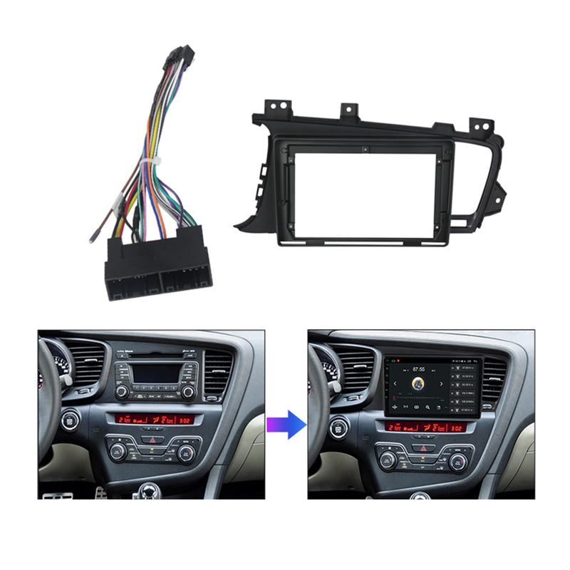 9'' Car Radio Stereo Dash Install Kit Fascia Panel Trim fits for KIA K5 Optima 2011-2016 Left Hand Drive Installation Aftermarket Stereo Headunit
