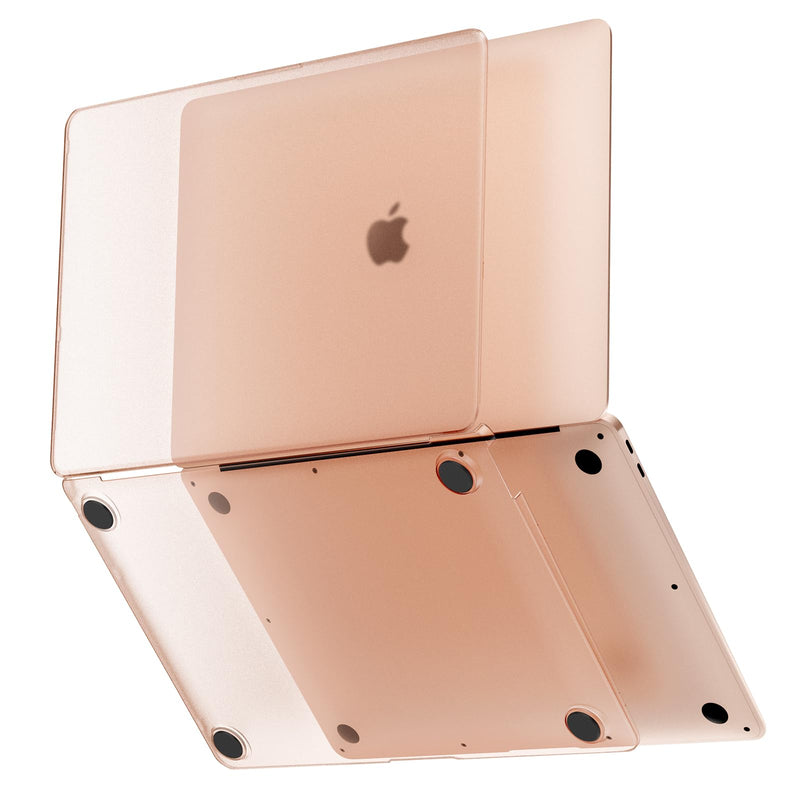 Compatible for Macbook Air 13 inch Case M1 2020 2019 2018 [Same as Bare Device] Sturdy Protective Hard Shell Cover for Laptop A2337 A2179 A1932 - Gold Clear
