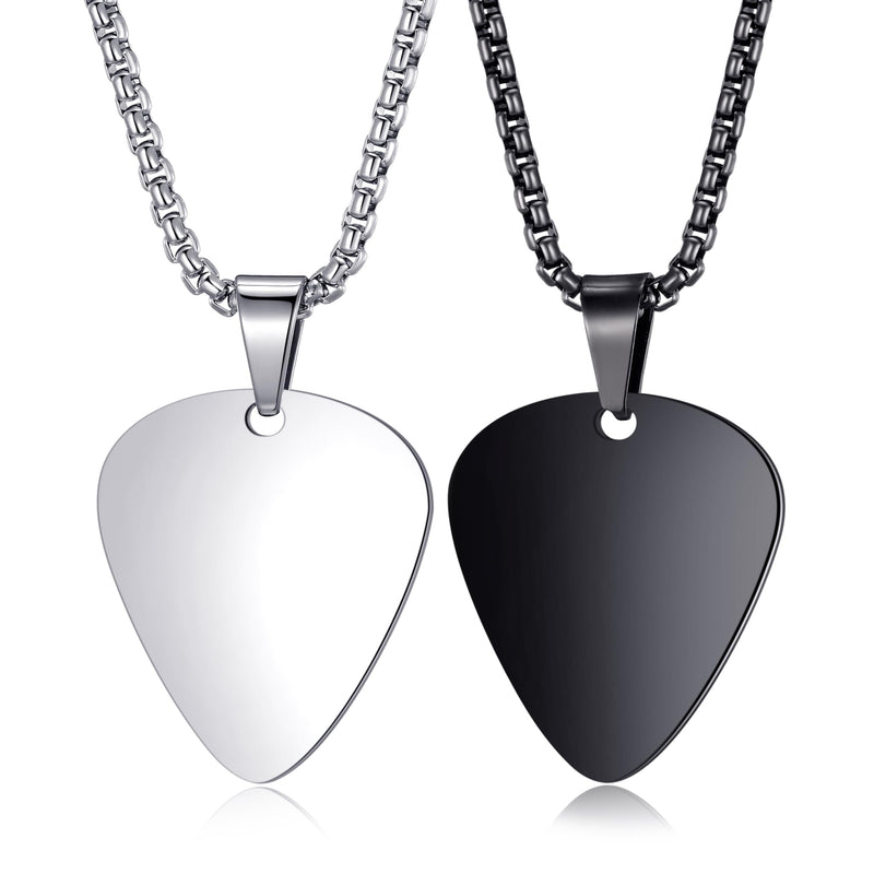 MOO&LEE Guitar Pick Necklace for Men Women Guitar Pendant Music Jewelry Couple set