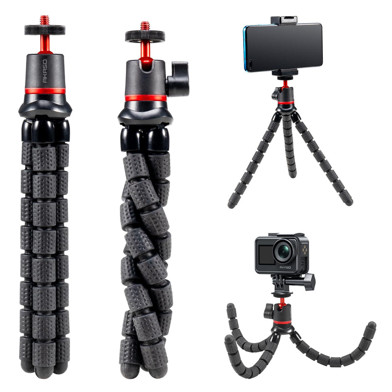 [AUSTRALIA] - AKASO Mini Flexible Tripod Stand Travel Octopus Tripod with 1/4'' Screw for Magic Arm, Compatible with AKASO Action Camera EK7000/Brave 4/Brave 7 LE/Brave 7/GoPro Hero12/11/10/ 9/Max/DJI Osmo Action 