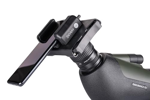 Hawke Universal Digi-Scope Smart Phone Adapter – Fits Eyepieces 33–60 mm, Smartphones 2.6–3.7 in Wide, Lightweight ABS Construction
