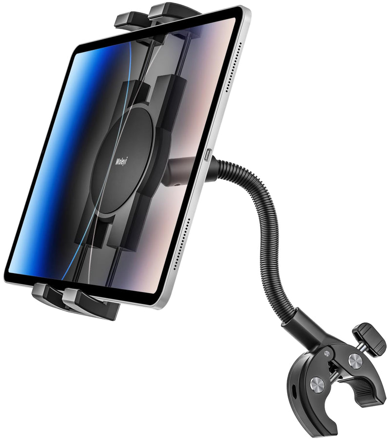 [AUSTRALIA] - Gooseneck Tablet Holder for Wheelchair/Stroller/Golf Cart/Boat/Mic Stand/Indoor Cycling Bike/Gym Bicycle Handlebar Clamp, Compatible with 4.7-13" iPad Pro/Air/Mini, iPhone, Galaxy, Fire HD, E-Book 