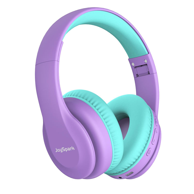 JoySpark Kids Bluetooth Headphones, Lightweight Kids Wireless Headphones for Kids, 85/94dB Volume Limited, 60 Hours Playtime, Bluetooth 5.3, Over-Ear Toddler Headphones with Built-in Mic-Purple Purple