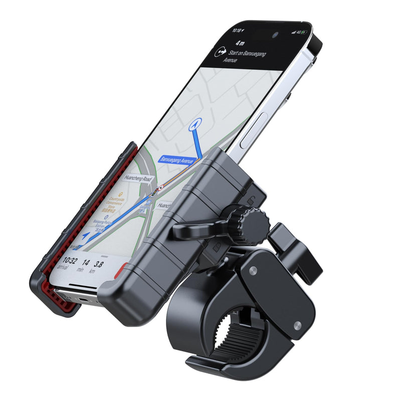 Bike Phone Holder, Motorcycle Phone Mount - Motorcycle Handlebar Cell Phone Clamp, Scooter Phone Clip for iPhone 15 Pro Max/Plus, 14 Pro Max, S9, S10 and More 4.7" to 6.8" Smartphones