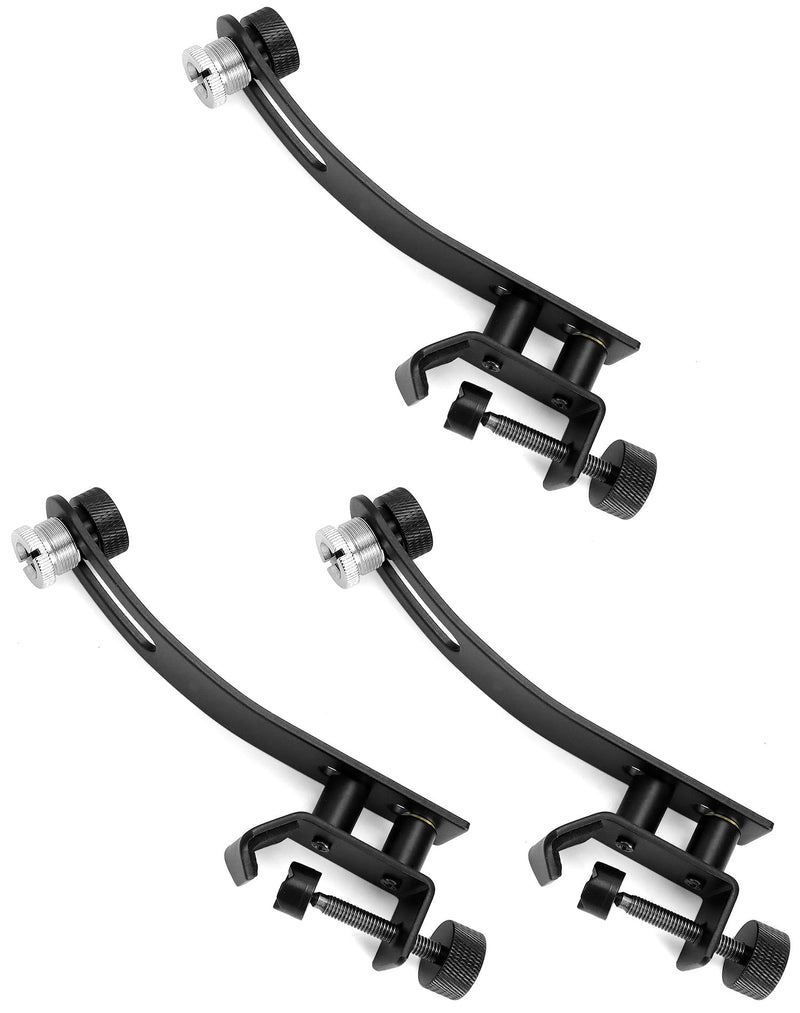 [AUSTRALIA] - QWORK Drum Microphone Shockproof Clip, 3 Pcs Metal Mic Set Clamp, Adjustable C-Clamp Rim Mount, for 3/8"-16 and 5/8"-27 threaded stands 