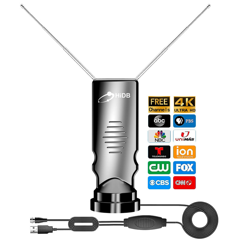 Rabbit Ears Antenna Long Range Reception with Amplifier TV Antenna for Smart TV Indoor, HD Antenna for TV Indoor 4k, Digital Antenna for Smart TV Support All Free HDTV Channels
