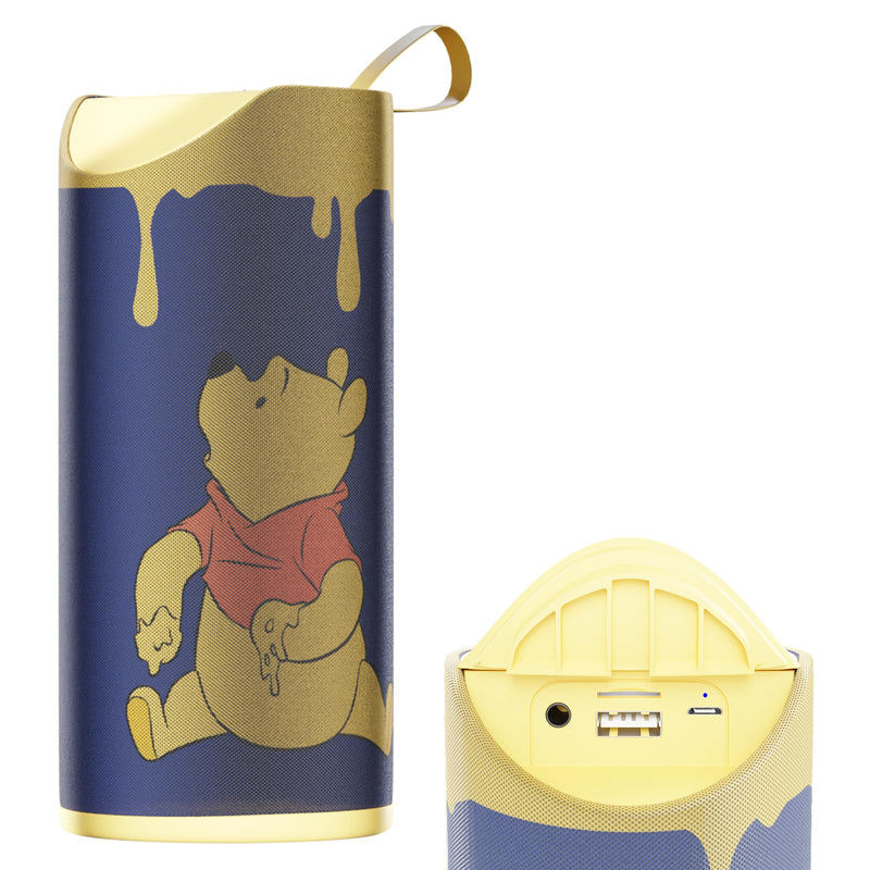 iJoy Disney Winnie The Pooh Wireless Bluetooth Speaker- Splashproof Rechargeable Wireless Speaker w/ 3Hrs Playtime/SD Slot/FM Radio | Classic Winnie The Pooh Gifts for Women, Men, Teens and Kids Honey Drip
