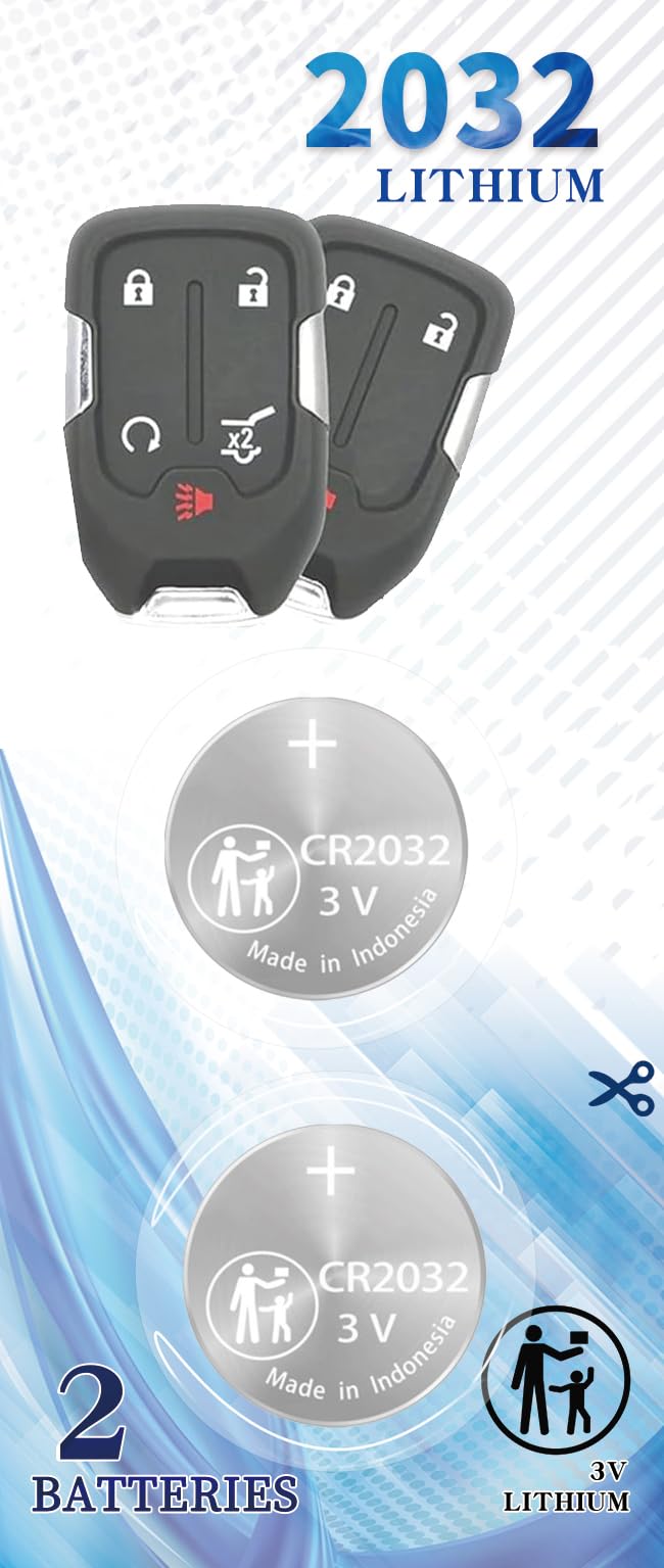 Key Fob Battery Replacement for Chevrolet GMC Chevy Silverado Tahoe Sierra Yukon Equinox Malibu Cruze Impala Terrain Acadia Blazer Camaro Canyon Colorado Cruze Suburban Sonic Spark Trax Remote Key