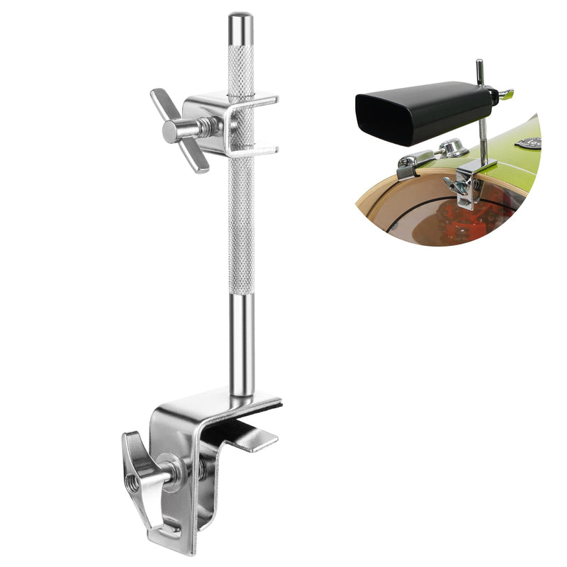 Cowbell Clamp for Bass Drum Hoop Mounting，Cowbell Mount with Parallel Action Jaws for Drummers - Drum Cowbell Holder Percussion Accessory for Versatile Sound