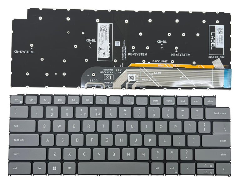 New Laptop with Keyboard US Layout for DELL Inspiron 13 5310 5320 Vostro 14Pro 5410 5420 5415 5418 5430 Latitude 3320 3330 E3420 2-in-1 3420 3430 P144G with Screwdriver (Grey with Backlight) Grey with backlight