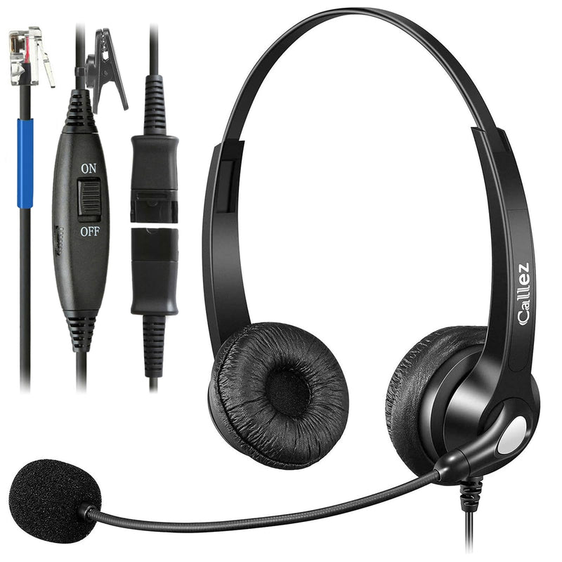 [AUSTRALIA] - Callez RJ9 Phone Headset with Mic Noise Cancelling, Office Telephone Headset with Quick Disconnect Cord Compatible with Cisco IP Phones 7940 7941 7942 7945 7960 7962 7965 7821 7841 8811 8841 8845 8851 