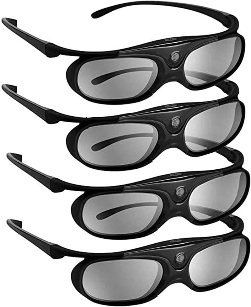 BOBLOV DLP Link 3D Glasses (4 Pack), 144Hz Rechargeable Active Shutter Eyewear Compatible with Most DLP-Link 3D Projectors- Acer, ViewSonic, BenQ Vivitek, Optoma, Panasonic, Dell, Viewsonic