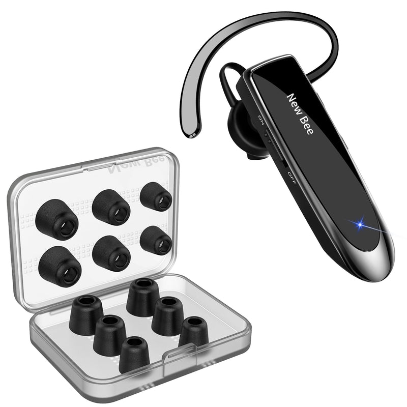 [6 Pairs] Earphone Tips New Bee 12pcs Premium Replacement Earbud Tips & New bee Bluetooth Earpiece V5.0