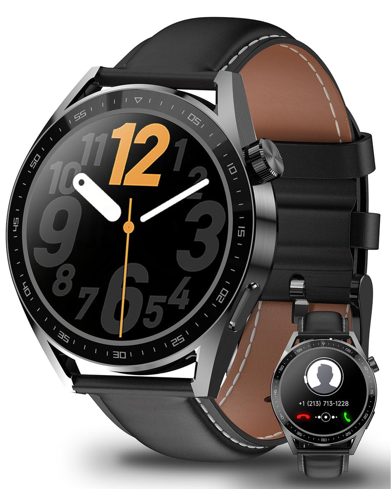 aigo Smart Watch for Men with Heart Rate Monitor, Fitness Tracking, 100+ Exercise Modes,Blood Oxygen Monitoring,Calorie Counter and Waterproof Watches for iOS and Android Phones Black
