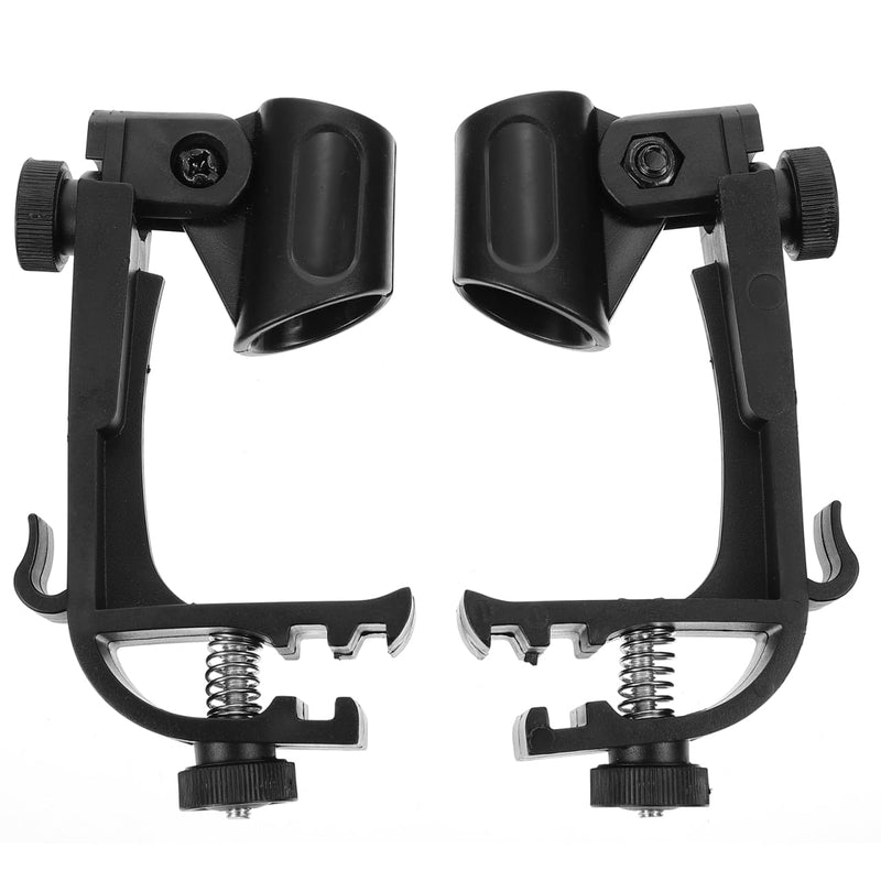 Vaguelly 6 Pcs Classic Black Metal + Plastic Drum Microphone Clip, Adjustable Mic Mount, Anti-Shock, Suitable for Most Drums & Percussion 13X7.2X2.5CMx3pcs Blackx3pcs