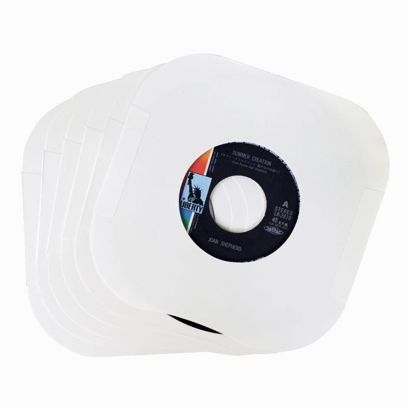 7 Inches Record Inner Sleeves, 40 Pack Acid-Free Paper Vinyl Record Inner Protective Sleeves for 7" EP Vinyl Records, White