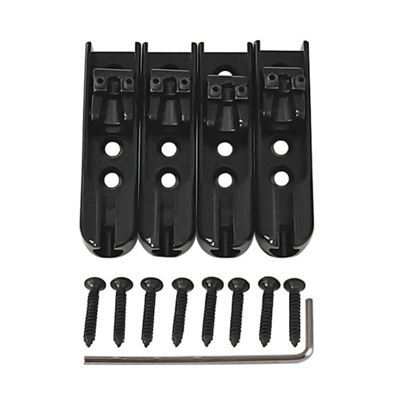 4pcs Bass Guitar Bridge Individual Bass Bridge Guitar Bridge Single Individual Tailpiece Single String Bass Bridge Bass Guitar Saddles Compatible with 4 String Electric Bass Guitar Accessories,S