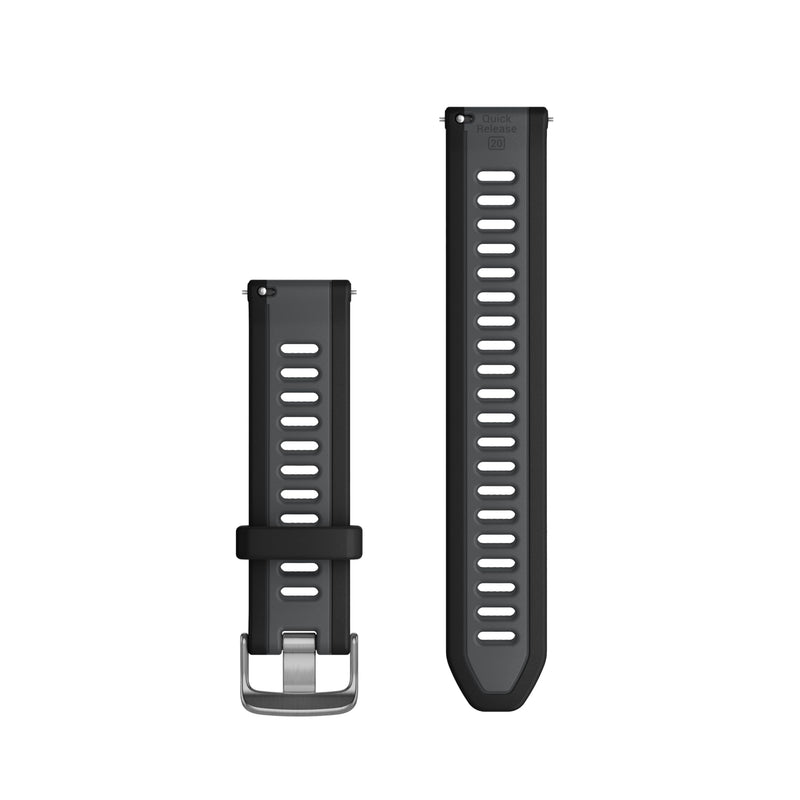 Garmin Quick Release Bands (20 mm) Black with Slate Hardware, 010-11251-AG