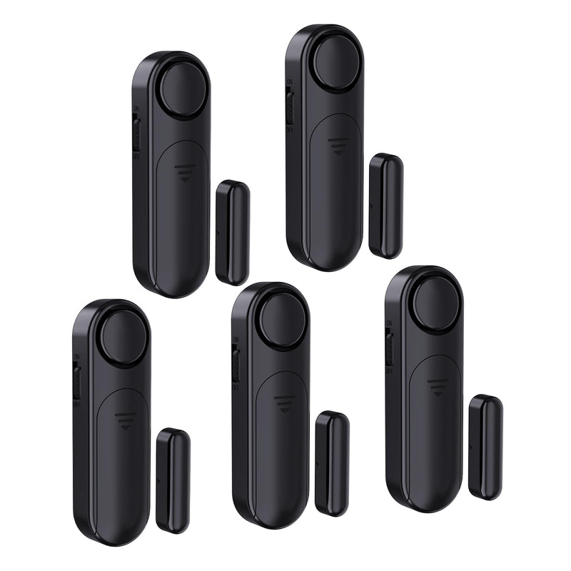 [AUSTRALIA] - 5-Pack Window Alarms for Home Security, 120dB Door and Window Open Sensor Chime for Kid Safety, Pool Safety, Sliding Door, DIY Protection, Easy Installation,Ideal for Home,Garage,Apartment,Black 