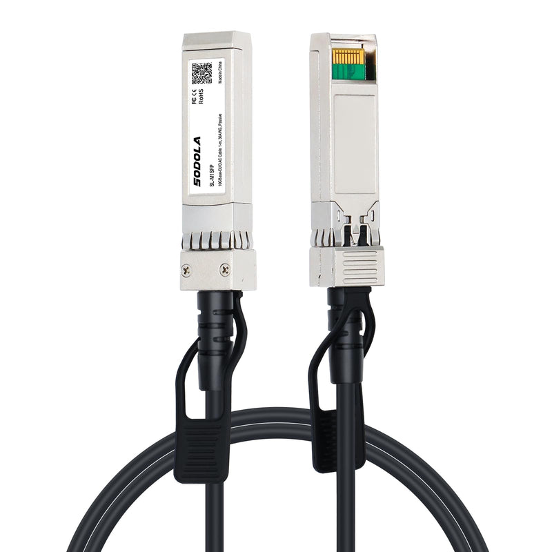 Sodola SFP+ DAC Twinax Cable, SFP+ to SFP+ Passive Direct Attach Copper | 1-Meter (3.3ft) Twinax Cable for Cisco SFP-H10GB-CU1M, Meraki MA-CBL-TA-1M, Ubiquiti, D-Link, Fortinet – 10Gbps 10G 1M