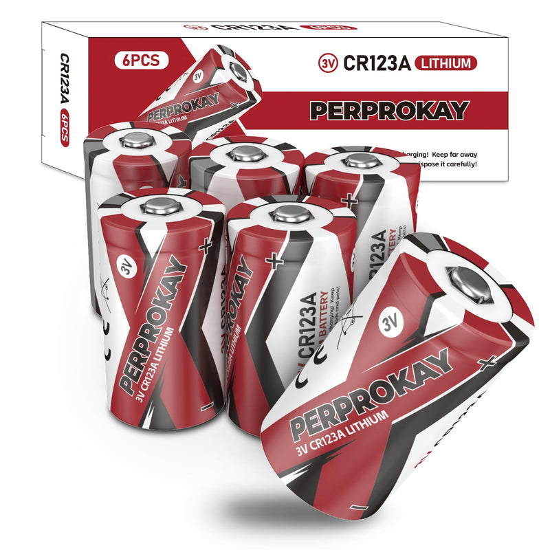 [AUSTRALIA] - CR123A 3V Lithium Battery 6Pack 1500mAh 3 Volt CR123, 123A, 123, CR17345, CR17335 Batteries Lithium for Camera, Flashlights, Lasers, Alarm Sensors, Optics【Non-Rechargeable】 