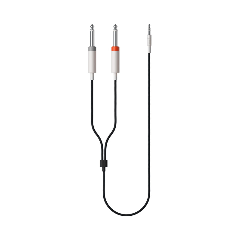 teenage engineering textile audio cable 3.5 mm - 2X 6.35 mm, 1200 mm | 47.2 in (black)