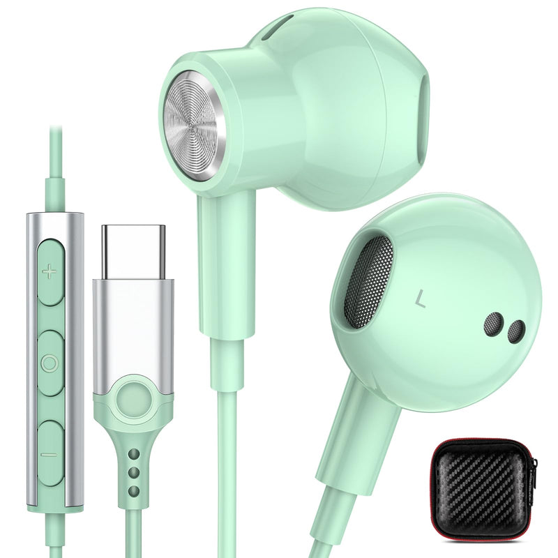 USB C Headphones for Apple iPhone 15 Plus Pro Max iPad,Type C Earphone Microphone Magnetic Wired Earbud for Android Samsung Galaxy S24 S23 S22 S21 FE S20 Note 20 Google Pixel 8 7 8A 7A 6A OnePlus Mint