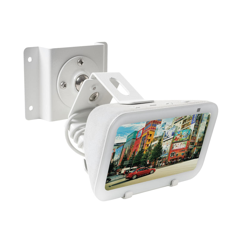 shinar Metal Wall Mount ONLY for Echo Show 5 (3rd Generation) - Swivels up to 360° / Tilts -70° / +70°,Mount Stand Compatible with Show 5 (3rd Gen)&iPhone Models with Wiremanagement (White) White