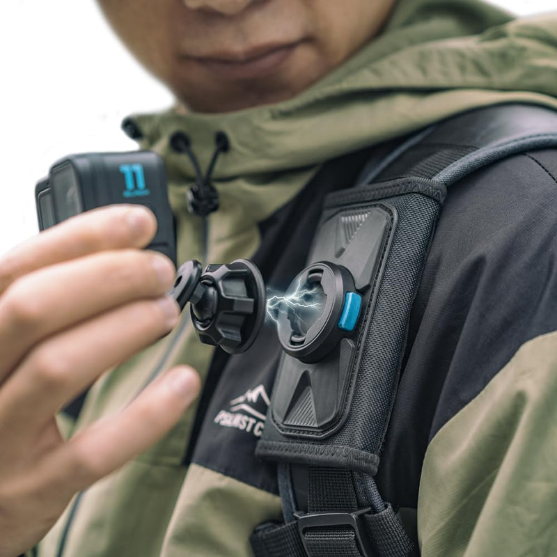 [AUSTRALIA] - SUREWO Magnetic Quick Release Backpack Shoulder Strap Mount Bag Belt Shoulder Strap Clip Holder Compatible with Gopro Hero 12/11/10/9/8/7/(2018)/6/5 Black,DJI Osmo Action 4/3 and More 