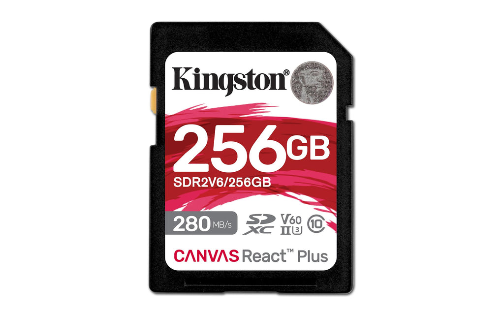 Kingston 256GB Canvas React Plus SD Card | Up to 280MB/s | High Performance Photography | Class 10 UHS-II U3 V60 | SDR2V6/256GB Black