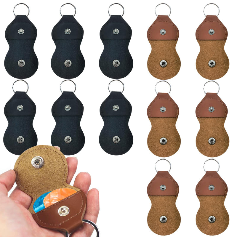 12 PACK Leather Guitar Pick Holder Keychain,Guitar Pick Holder Case Bag,Guitar Key Cases Bag Gift for Guitar Players