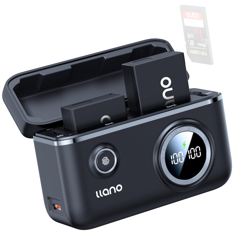 llano LP-E17 18W Fast Dual Battery Charger Set, For Canon EOS R50 RP R10 R8,R100 Rebel T8i, T7i, T6i, T6s, SL2, 3, EOS M3,5,6, 250D, 2-Pack 950mAh Batteries, Smart Digital Display, Magnetic Snap Cover
