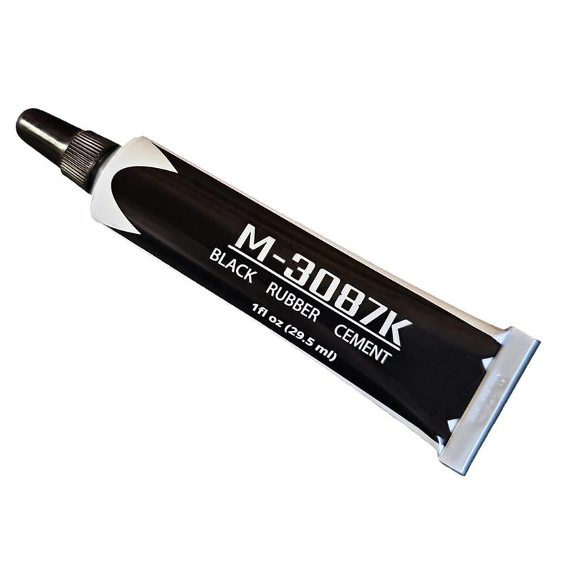 Pro-Grade Black Rubberized Speaker Repair Adhesive Glue 1 oz Aluminum Crimped Tube for Log Shelf Life - Solvent Based Rubber Cement - Dries Black