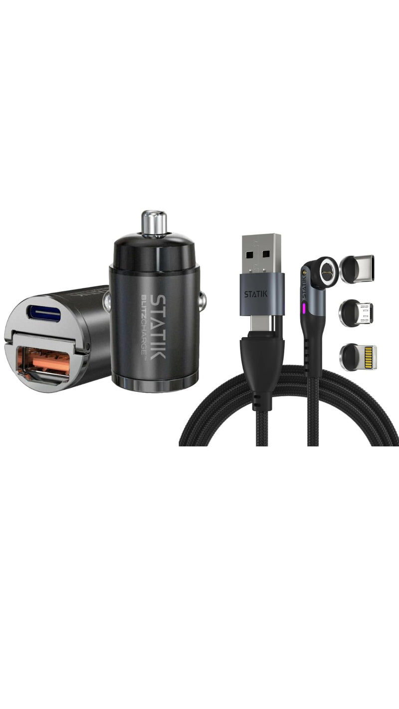 STATIK Dual Car Charger Adapter & STATIK 360 Pro Magnetic Charger