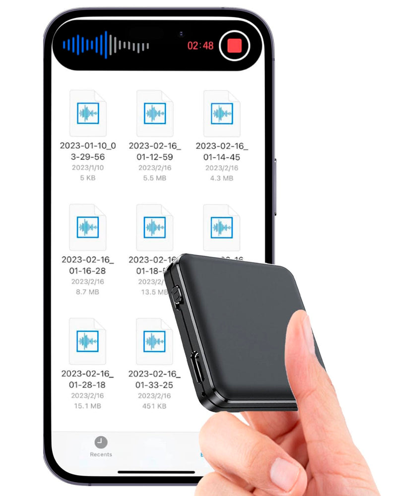 128G Magnetic Voice Recorder - 160 Hrs Battery Life, 1600 Hrs Storage, 1536kpbs - Voice Activated, One-Button Recording, Phone and Computer Playback - Ideal for Lectures, Meetings, Interviews, Classes 128GB