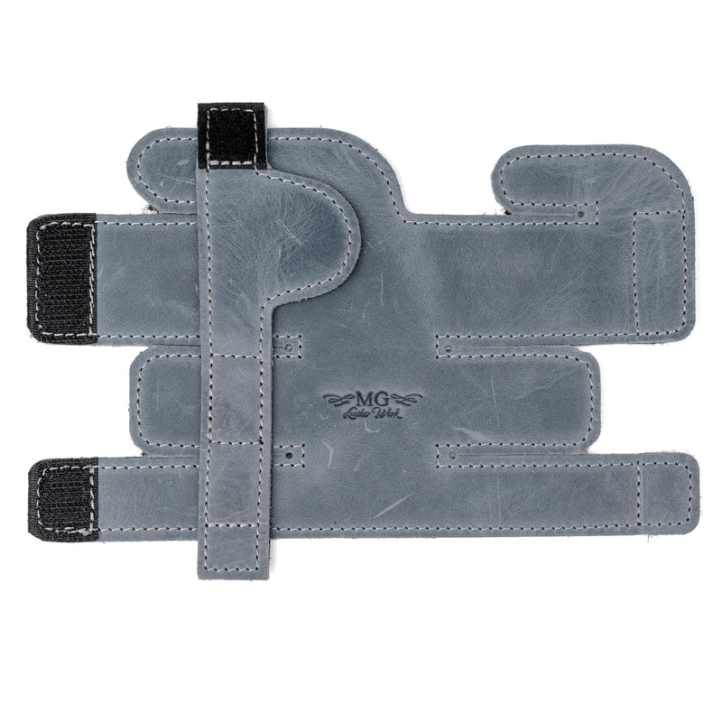 Trumpet Valve Guard XL Genuine Leather Protection Trumpet Valve Cover Valve Wrap (Gray) Blue