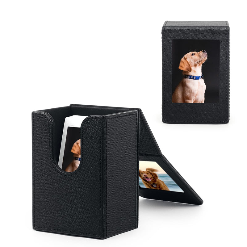 TYUANDOUER Mini 2x3 Film Picture Holder Storage Case Frame for Fujifilm Instax Mini 12/11/9/8/7+/7s/40/EVO/Mini Link, PU Leather Polaroid Photo Storage Box for Fujifilm Instax Mini Film - Black