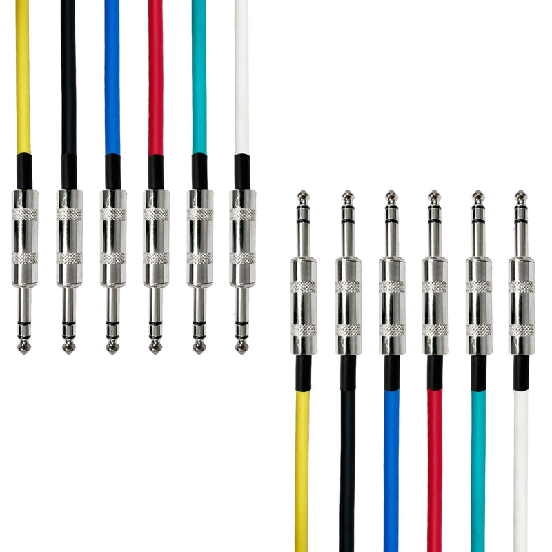 AxcessAbles Balanced Audio Cables - 1/4" TRS to TRS 6 Pack (10ft) 10ft