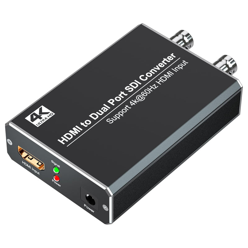 4K/60Hz HDMI to SDI Converter, Support Dual Port SDI Outputs Simultaneously, Compatible with 4Kx2K/60Hz HDMI 2.0 Input and 3G-SDI/HD-SDI Output 4K HDMI to SDI