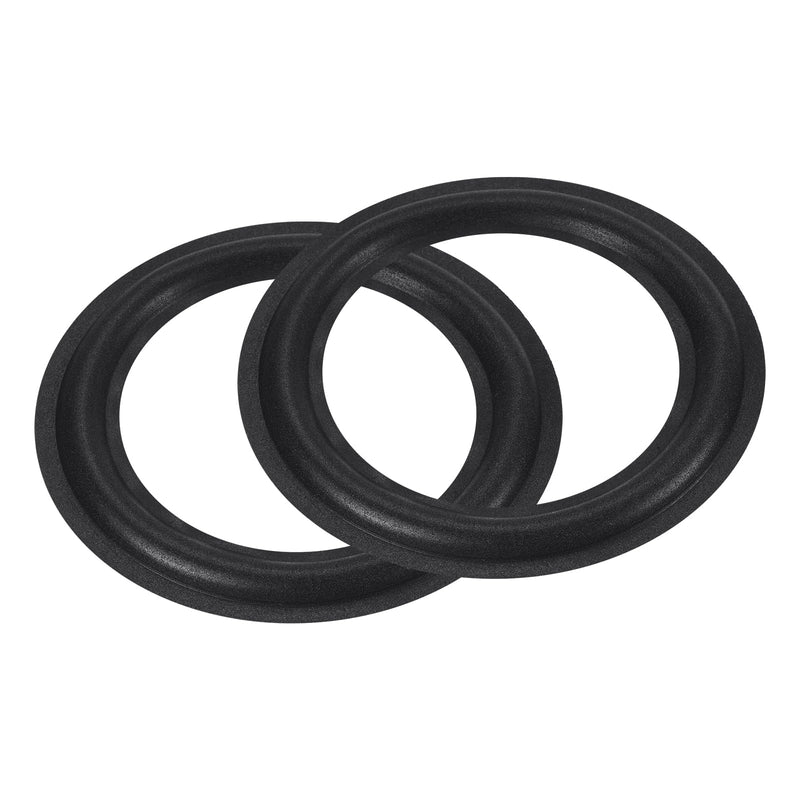 MECCANIXITY Rubber Speaker Foam Edge Surround Rings 6.5 Inch 105mm x 155mm Perforated Subwoofer Rings Replacement Parts for Speaker Repair or DIY Black 2 Pcs