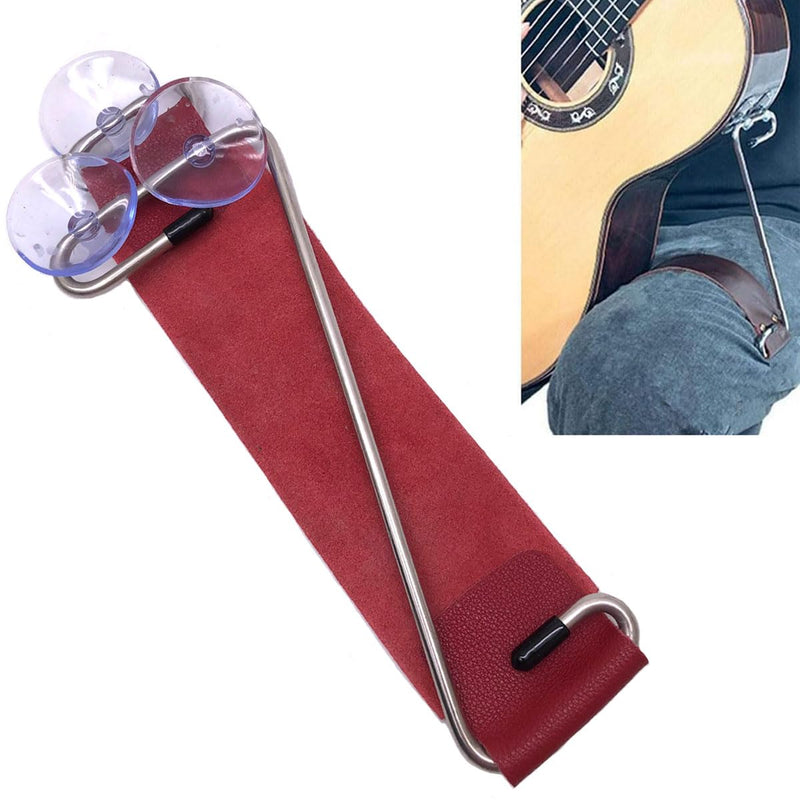 Guitar Balance Support Leather Classical Support Professional Classical Guitar Foot Stool Strap Guitar Lifter Z Shape Guitar Leg Rest Bracket for Guitar Players Red