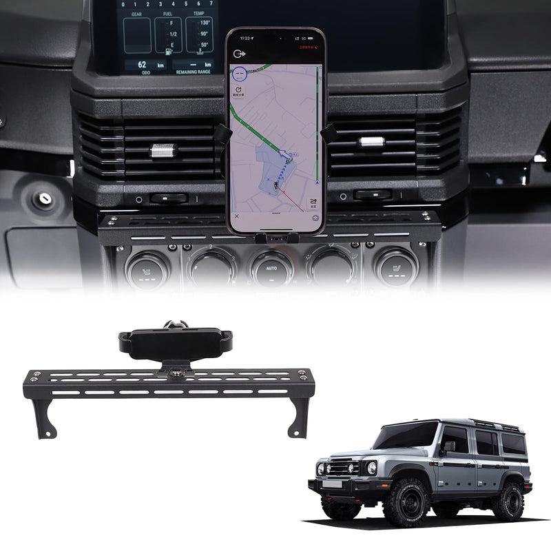 Compatible with INEOS Grenadier 2020-2024 Car Phone Mount and Walkie Talkie Mount Stand Set, Centre Console Multifunctional Track Mobile Phone Holder Expansion Platform (Style B) Style B
