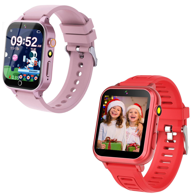 Cosjoype Kids Smart Watch *2, Kids Watches with Video Camera Music Player Pedometer Learn Card Audio Stories Flashlight 12/24hr Toys for 4-12 Year Old Girls Boys