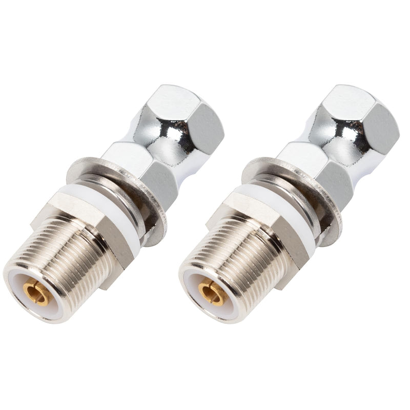 Heavy Duty SO-239 Stud Mount for CB Radio Antenna Standard 3/8 x 24 Threaded Antenna Stud Mount Adapter CB SO239 Stud Mount for Any 1/2" Hole(2 Pack 2 pack