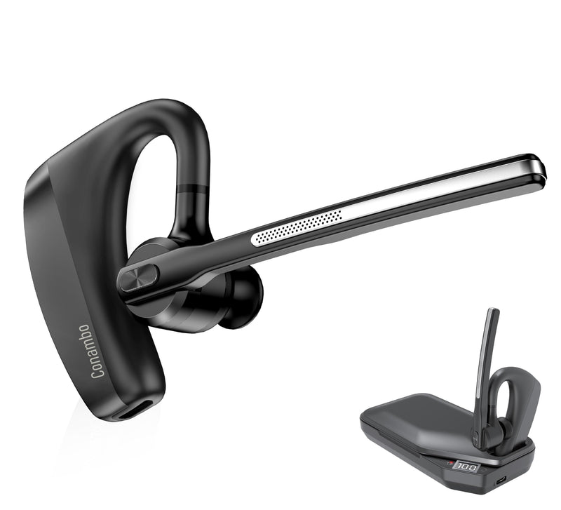 Conambo K10 Wireless Bluetooth Headset V5.2, Bluetooth Earpiece with 750mAH Charging Case 60H Talktime Wireless Headset with Dual Mic Noise Canceling for iPhone Cellphone Trucker Work