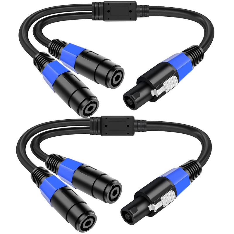 [AUSTRALIA] - LanSenSu Speakon Splitter Cable,1 Male to 2 Female XLR Y Splitter Speakon Splitter Cable Speakon 1-Male to 2-Female（2Pack） 