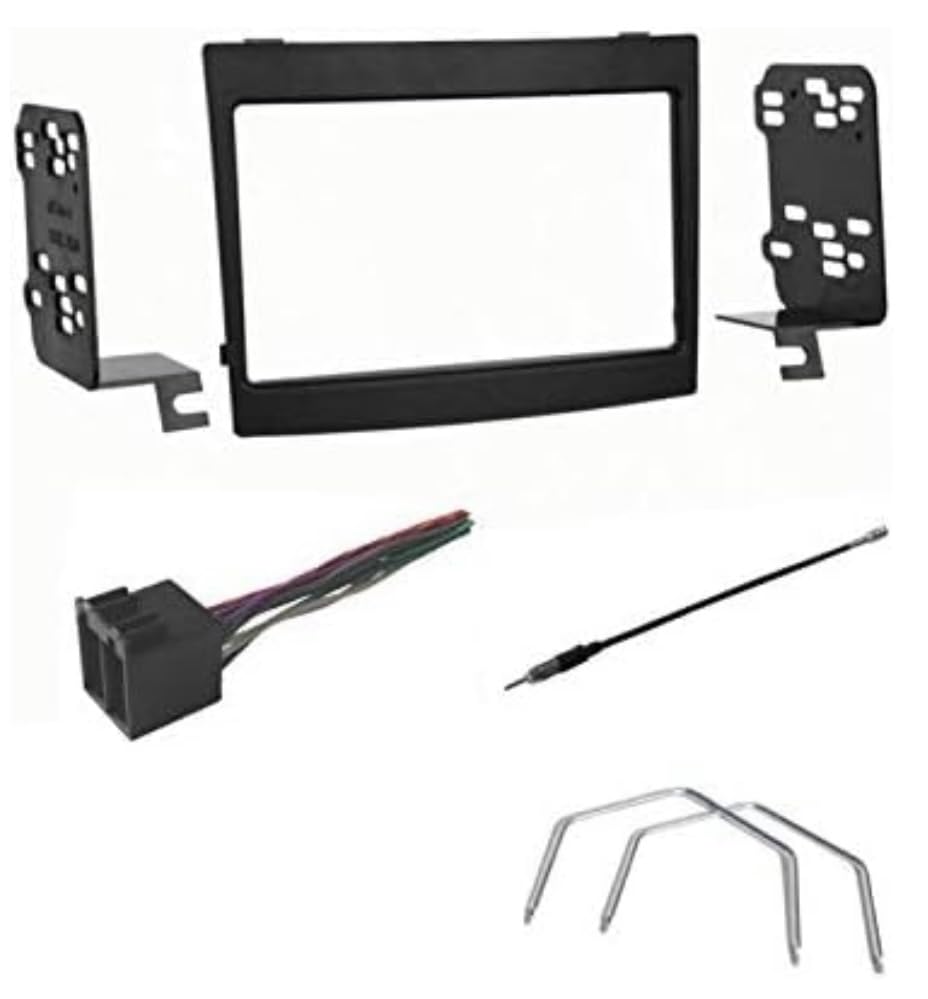 Double Din Car Stereo Install Dash Kit, Wire Harness, AM/FM Radio Reception Antenna Adapter, and Radio Removal Tool Made for 2004 2005 2006 Pontiac GTO