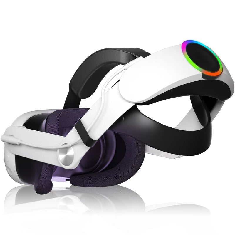 Head Strap for Meta Quest 3, RGB Light 10000mAh Battery for Oculus Quest 3, Elite Strap Enhanced Support and Balance in VR