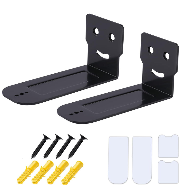 Suixing Universal Soundbar Wall Mount, Sound Bar Bracket for Most of Soundbars Max 30 lbs Anti-Drop Soundbar Wall Shelf(Square 4.72 INCH) Black_4.72" Length 4.72"